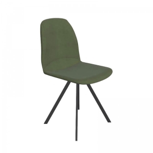 Chaise pivotante de salle à manger en tissu vert - Girona
