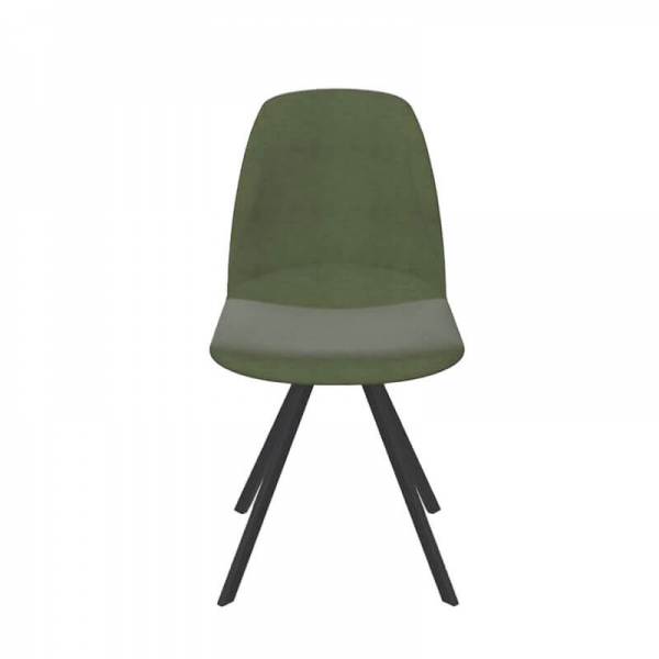 Chaise rotative de salle à manger en tissu vert - Girona - 4