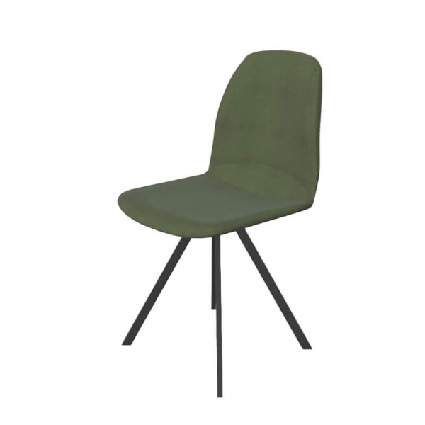 Chaise tournante de séjour en tissu vert - Girona - 5