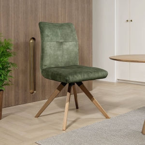Chaise rotative confortable pieds bois - Adèle