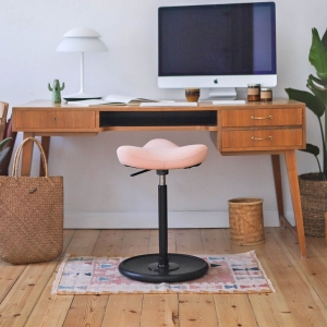 Tabouret ergonomique en bois, métal et assise en tissu - Move Varier®
