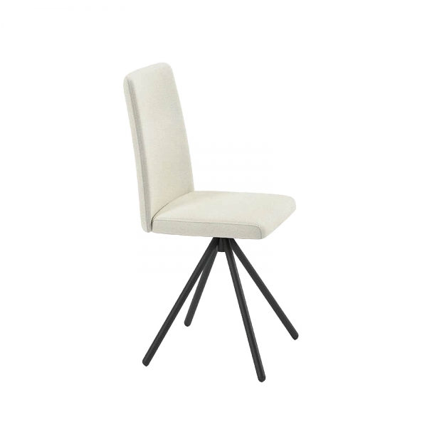 Chaise blanche moderne pivotante en tissu - Pinot - 4