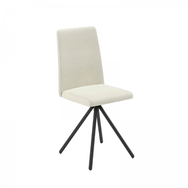 Chaise moderne pivotante en tissu blanc  - Pinot - 1