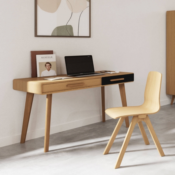 Bureau en bois avec rangements origine France - 1