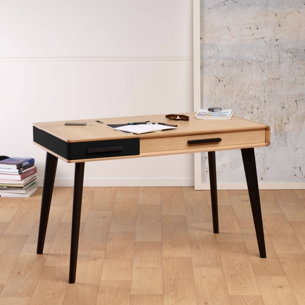 Bureau en bois avec tiroirs made in France - 4