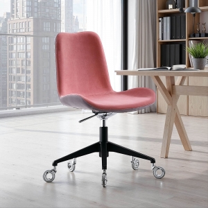 Chaise de bureau confortable en tissu rose bicolore - Dalia Midj®