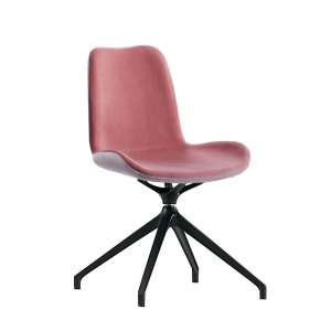 Chaise pivotante rose en tissu bicolore fabriquée en Italie - Dalia Midj®