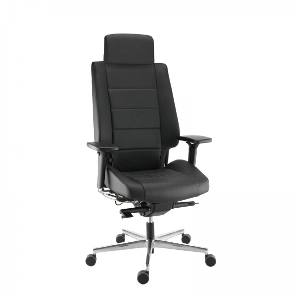 Fauteuil de direction en cuir sur roulettes - Azkar - 3