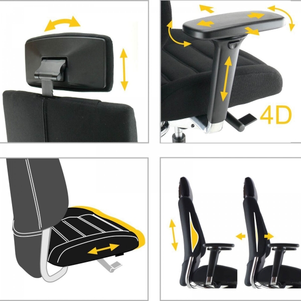Fauteuil de direction en cuir sur roulettes - Azkar - 4