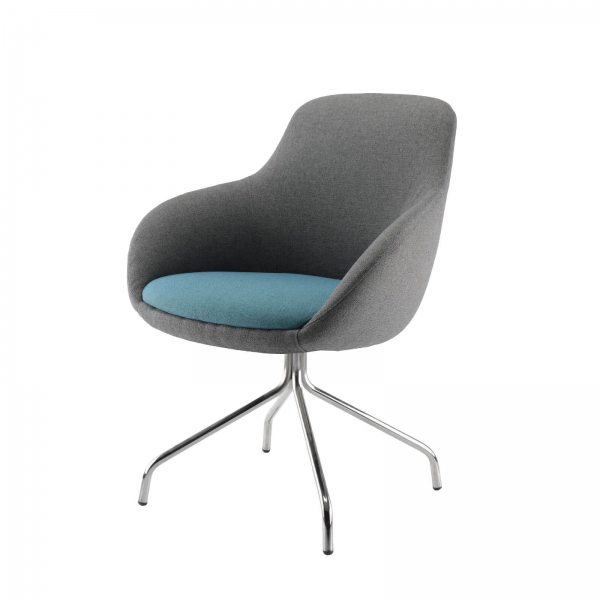 Fauteuil moderne en tissu et métal origine France - 2