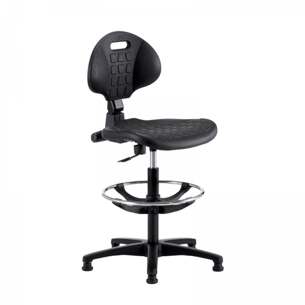 Chaise d'atelier avec repose-pieds sur patins - Tecnik - 2