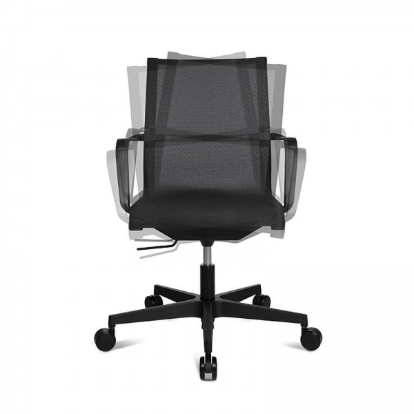 Fauteuil avec roulettes filet contemporain noir - Sitness Life 40 - 6