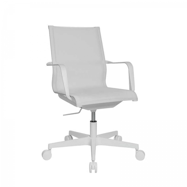 Fauteuil de bureau filet contemporain blanc - Sitness Life 40 - 8