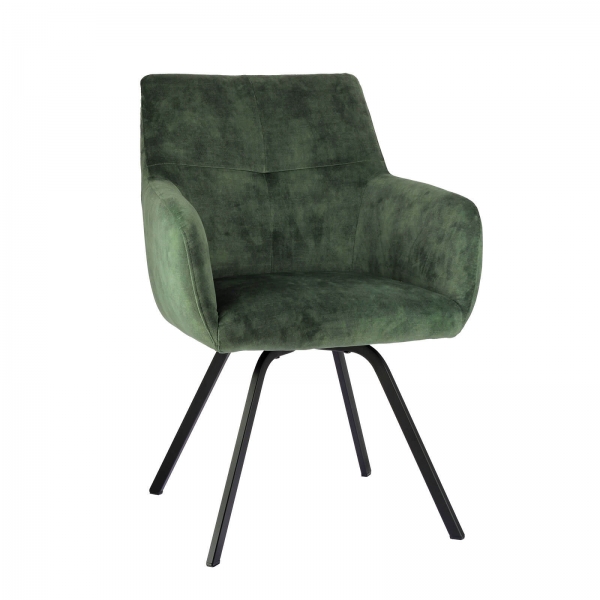 Fauteuil confortable en tissu avec pieds en métal - Adrien - 1