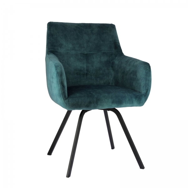 Fauteuil confortable en tissu avec pieds en métal - Adrien - 4