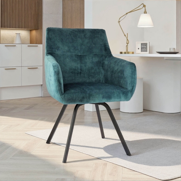 Fauteuil confortable en tissu avec pieds en métal - Adrien - 2