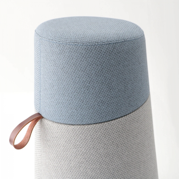 Pouf tendance en tissu avec anse en cuir - 8
