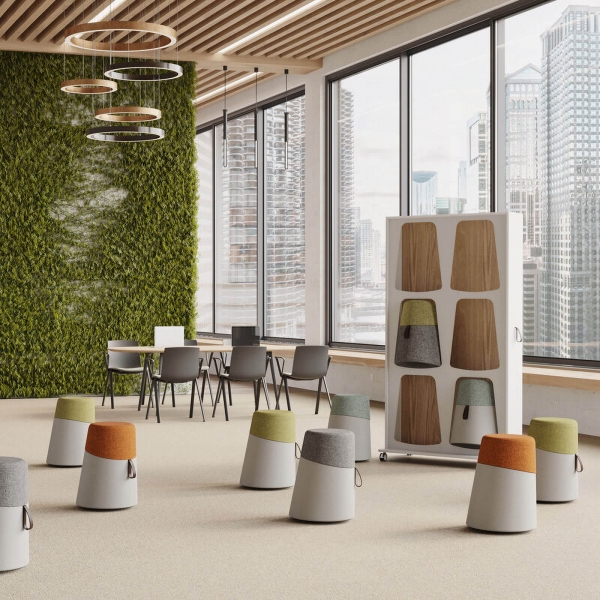 Pouf made in France en tissu avec anse - 4