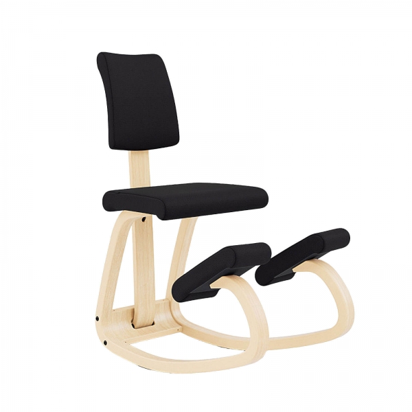 Chaise de bureau à bascule ergonomique en tissu noir – Variable plus - 2