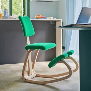 Chaise de bureau ergonomique avec dossier rembourré vert – Variable plus
