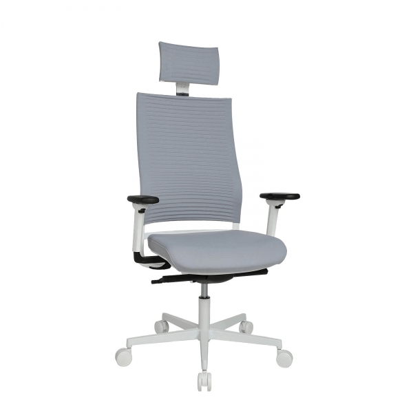 Fauteuil de bureau design réglable gris avec appui tête - Sitness Life 80 - 6