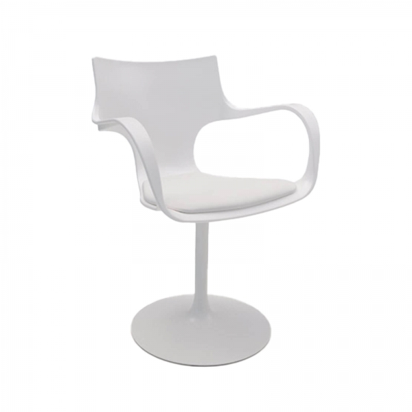 Chaise design pivotante avec accoudoirs en métal et polypropylène noir - Flûte Sovet® - 2