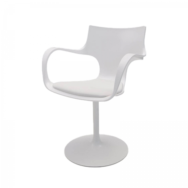 Chaise design pivotante avec accoudoirs en métal et polypropylène noir - Flûte Sovet® - 3