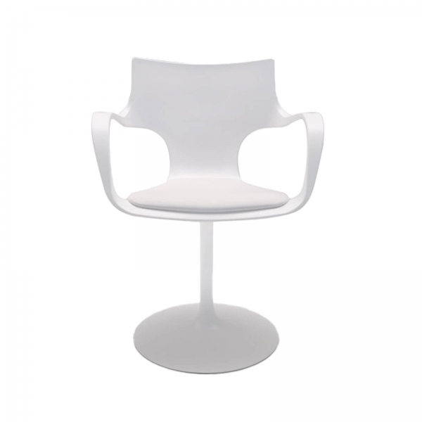Chaise design pivotante avec accoudoirs en métal et polypropylène noir - Flûte Sovet® - 4