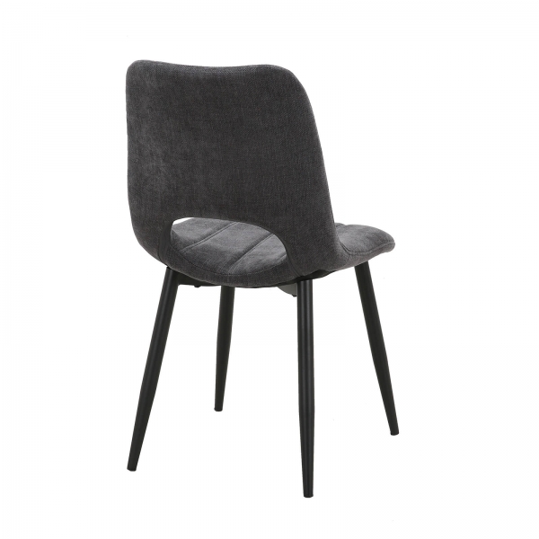 Chaise cosy en tissu avec pieds en métal noir - Agathe - 6