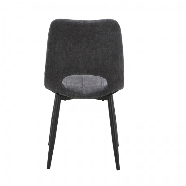 Chaise cosy en tissu avec pieds en métal noir - Agathe - 7