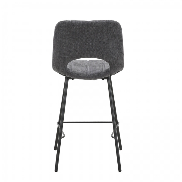 Tabouret cosy en tissu avec pieds en métal noir - William - 7