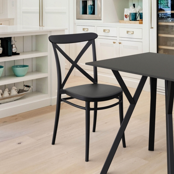 Chaise de cuisine style bistrot empilable en polypropylène - Cross - 1