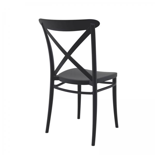 Chaise de bistrot noire en plastique - Cross - 6