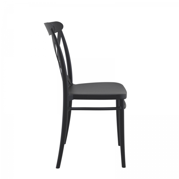 Chaise empilable de cuisine noire - Cross - 8