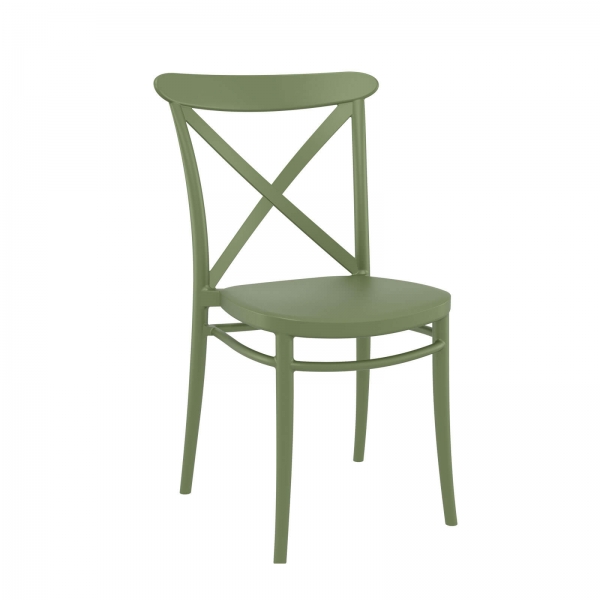 Chaise en polypropylène verte empilable - Cross - 10