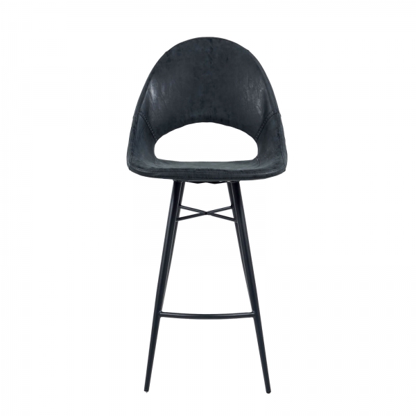 Tabouret tendance design avec coque ajourée noire - Isidore - 3