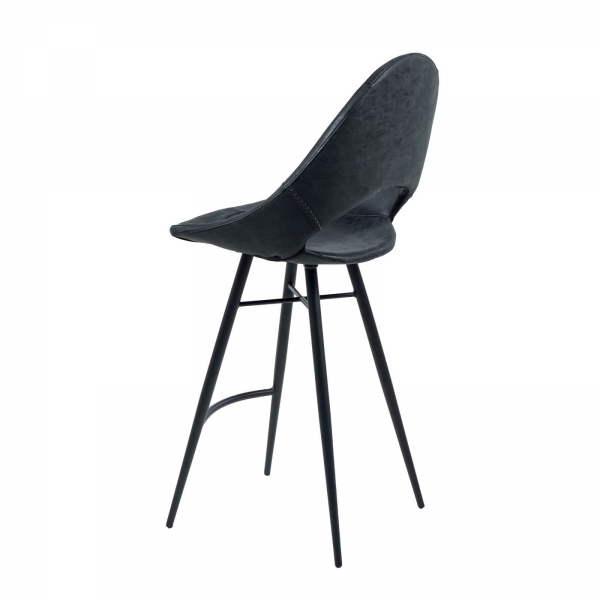 Tabouret snack design avec coque ajourée noire - Isidore - 7