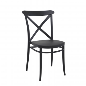 Chaise de jardin noire empilable - Cross