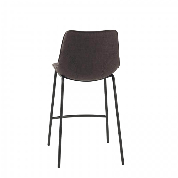Tabouret snack en tissu gris foncé et pieds en métal - Coque - 5