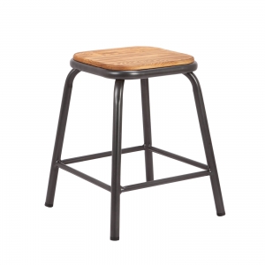 Petit tabouret bas industriel en métal - Matis
