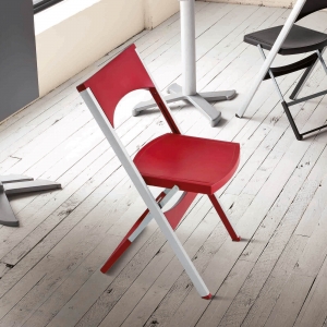 Chaise pliante solide en technopolymère et métal aluminium - Compact