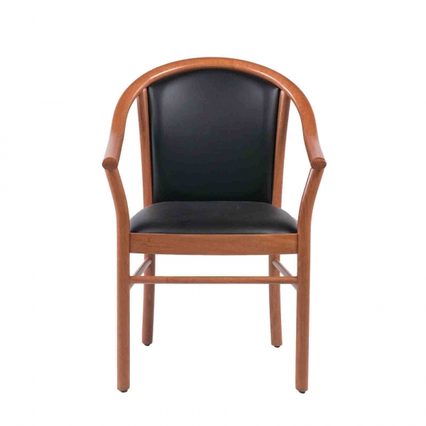 Fauteuil bridge de salon en bois avec assise et dossier rembourrés - Manuela - 4