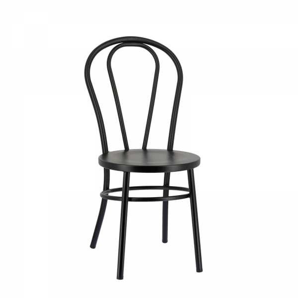 Chaise bistrot vintage en métal noir - Madina - 3