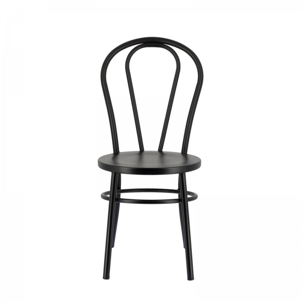 Chaise bistrot vintage en métal noir - Madina - 2