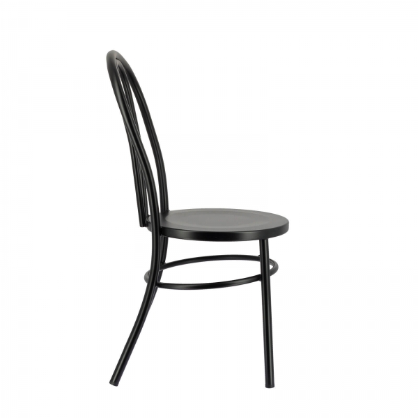 Chaise bistrot vintage en métal noir - Madina - 6