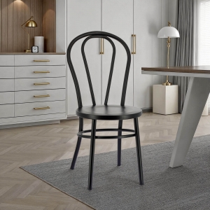 Chaise bistrot vintage en métal noir - Madina