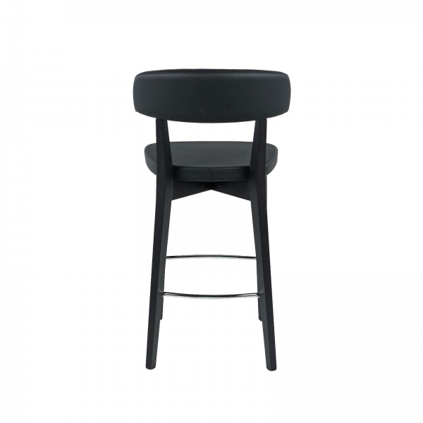 Tabouret snack en bois massif avec assise et dossier rembourrés - Siren - 4