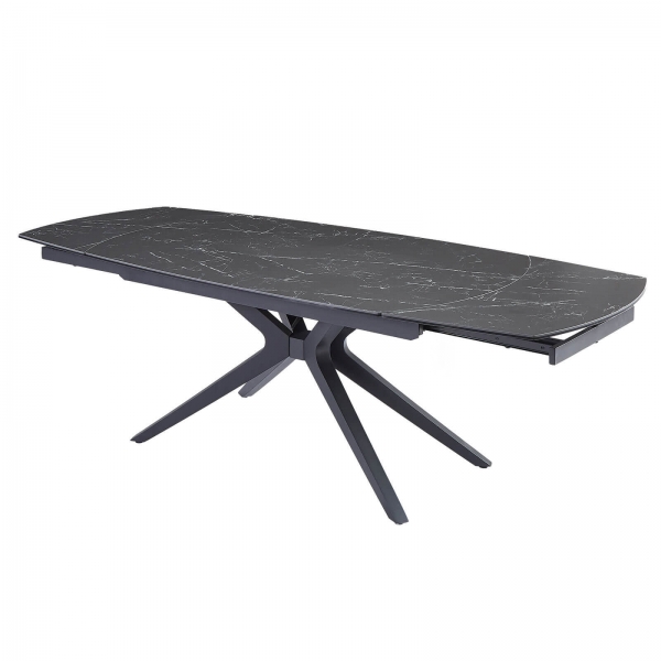 Table moderne extensible en céramique pieds métal - Angèle - 10