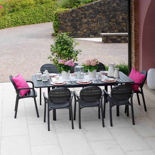 Fauteuil de jardin en polypropylène anthracite - Palma - 4