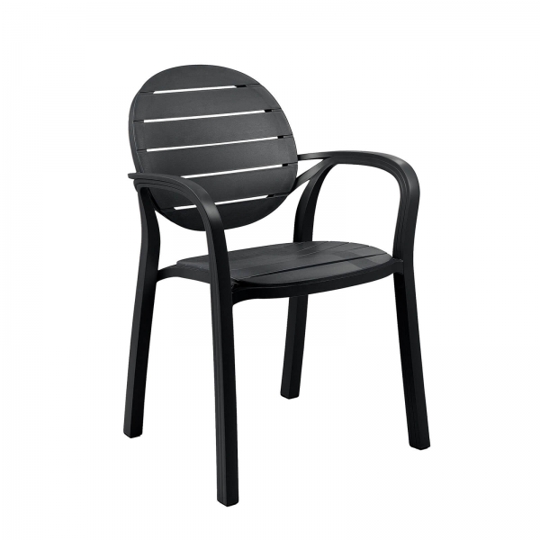 Fauteuil de jardin en polypropylène anthracite - Palma - 7